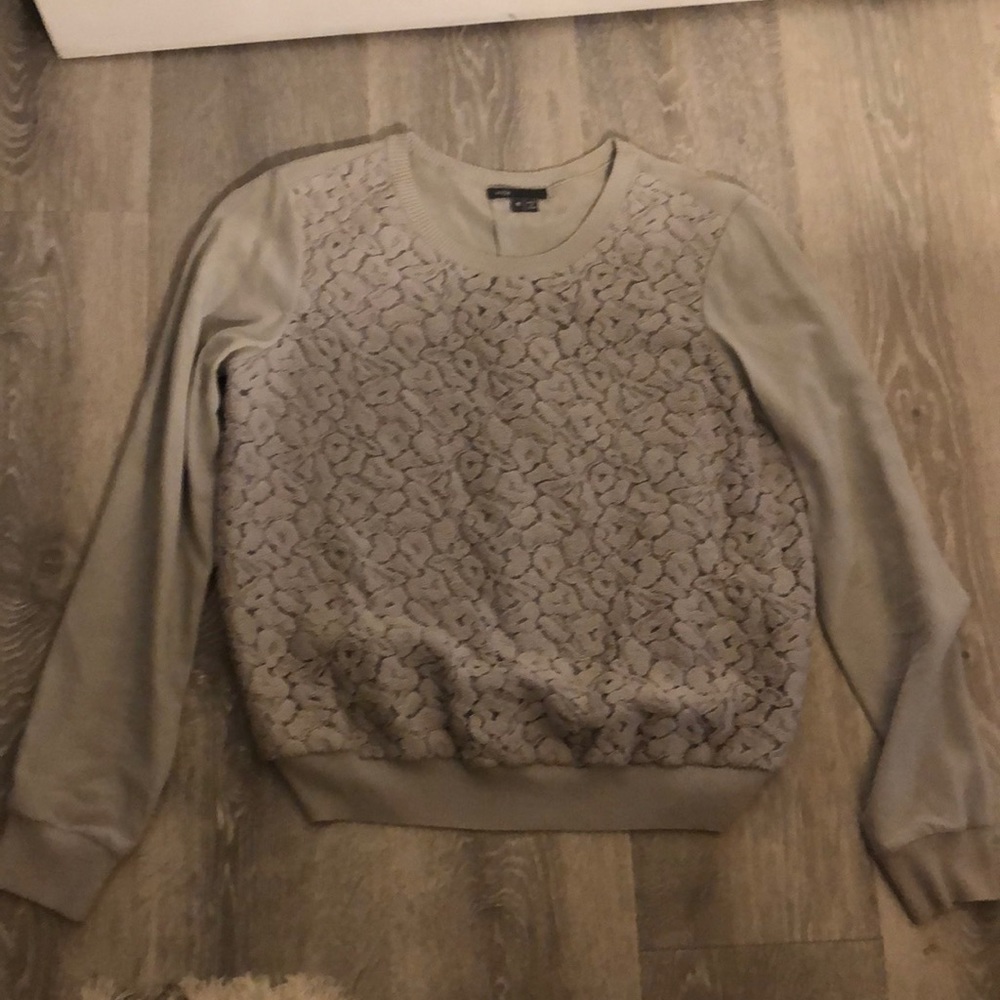 Grey blouse with lace detailing